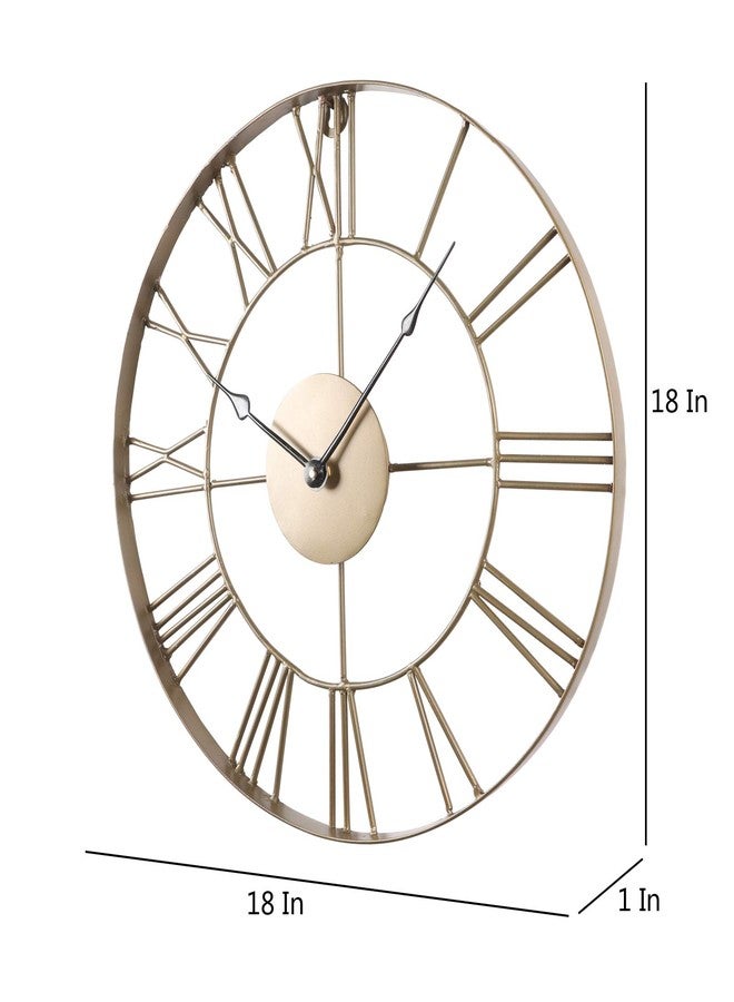 TrenDec Metal 18" Wall Decor Clock, Antique Gold Skeleton Metal Wall Clock for Home Office Decor Wall Clock. - Image 2